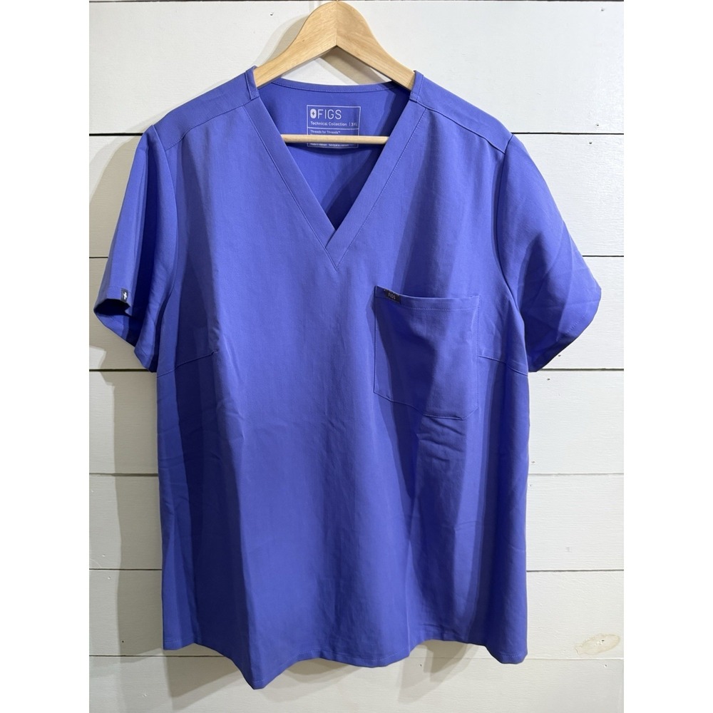 Figs Catarina Technical Collection Scrub Top Women 3XL Purple Medical Nurse